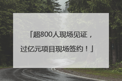 超800人现场见证，过亿元项目现场签约！