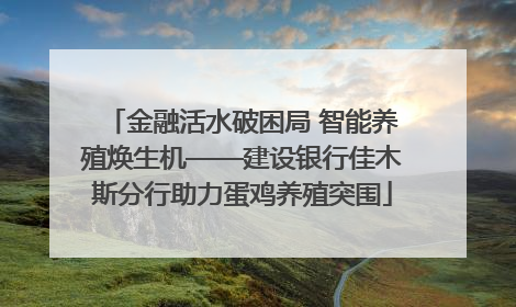 金融活水破困局 智能养殖焕生机——建设银行佳木斯分行助力蛋鸡养殖突围