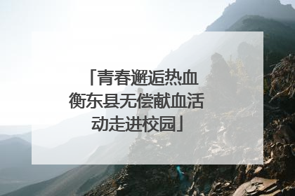 青春邂逅热血 衡东县无偿献血活动走进校园