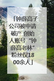 钟薛高子公司被申请破产 创始人账号“钟薛高老林”粉丝仅1800余人