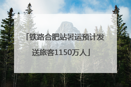 铁路合肥站暑运预计发送旅客1150万人