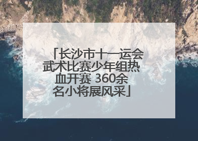 长沙市十一运会武术比赛少年组热血开赛 360余名小将展风采