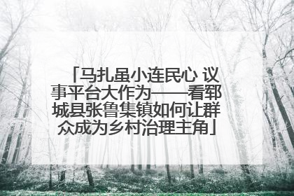 马扎虽小连民心 议事平台大作为——看郓城县张鲁集镇如何让群众成为乡村治理主角
