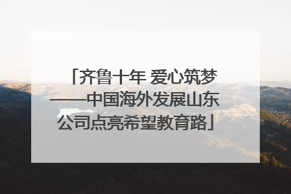 齐鲁十年 爱心筑梦——中国海外发展山东公司点亮希望教育路