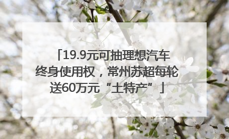 19.9元可抽理想汽车终身使用权，常州苏超每轮送60万元“土特产”