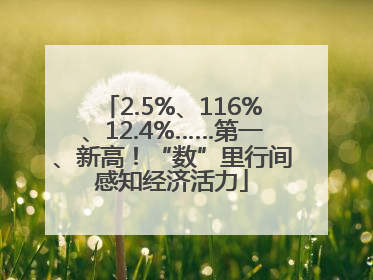 2.5%、116%、12.4%……第一、新高！“数”里行间感知经济活力