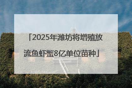 2025年潍坊将增殖放流鱼虾蟹8亿单位苗种