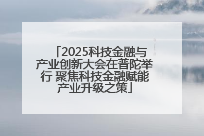 2025科技金融与产业创新大会在普陀举行 聚焦科技金融赋能产业升级之策