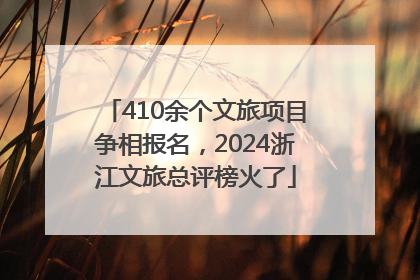 410余个文旅项目争相报名，2024浙江文旅总评榜火了