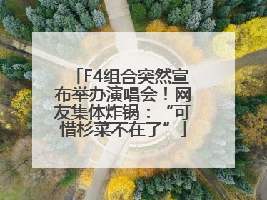 F4组合突然宣布举办演唱会！网友集体炸锅：“可惜杉菜不在了”